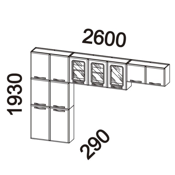 Encontraproduto.com.br - Cozinha em L Ágata 260cm com Vidro 817460 Telasul - Branco