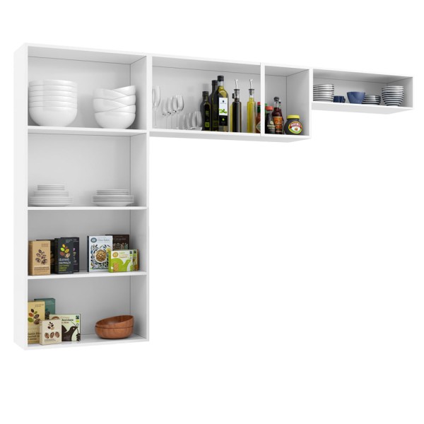 Encontraproduto.com.br - Cozinha Compacta em L Diamante Smart com 7 Portas 818409 Telasul - Branco e Preto