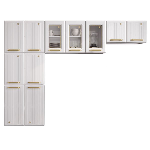 Cozinha de Aço Compacta Telasul Diamante C/ Vidro 3Pçs