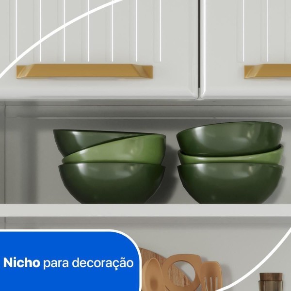 Encontraproduto.com.br - Cozinha de Aço 9 Portas Diamante Telasul Branco/Preto