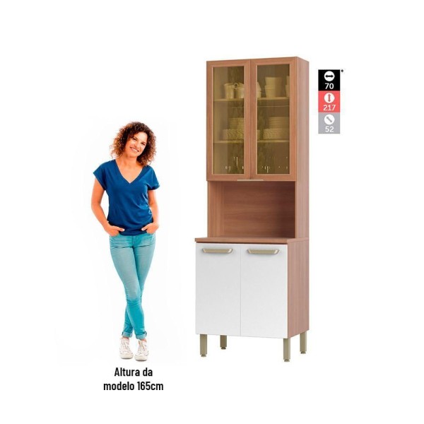 Encontraproduto.com.br - Paneleiro Pimenta 700MM para Micro 2 portas C/Vidro