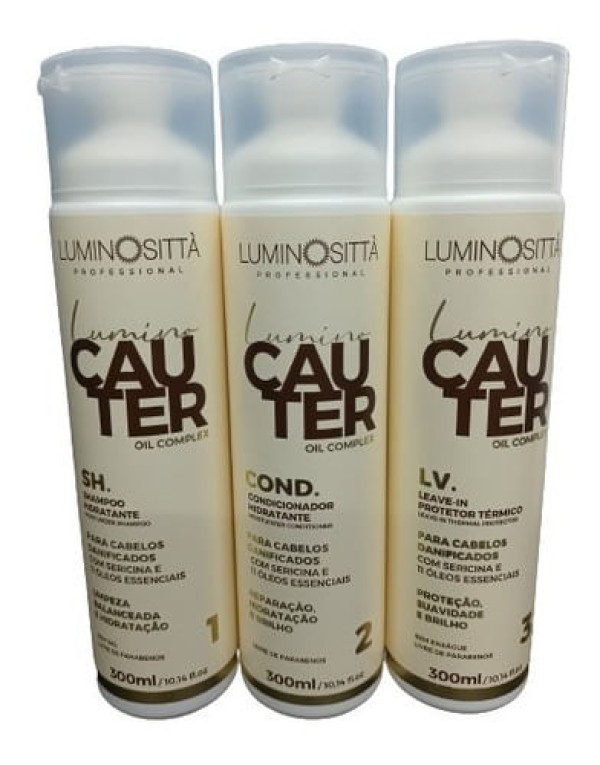 Encontraproduto.com.br - Kit Lumino Cauter Home Care Tratamento 3 Itens Luminositta