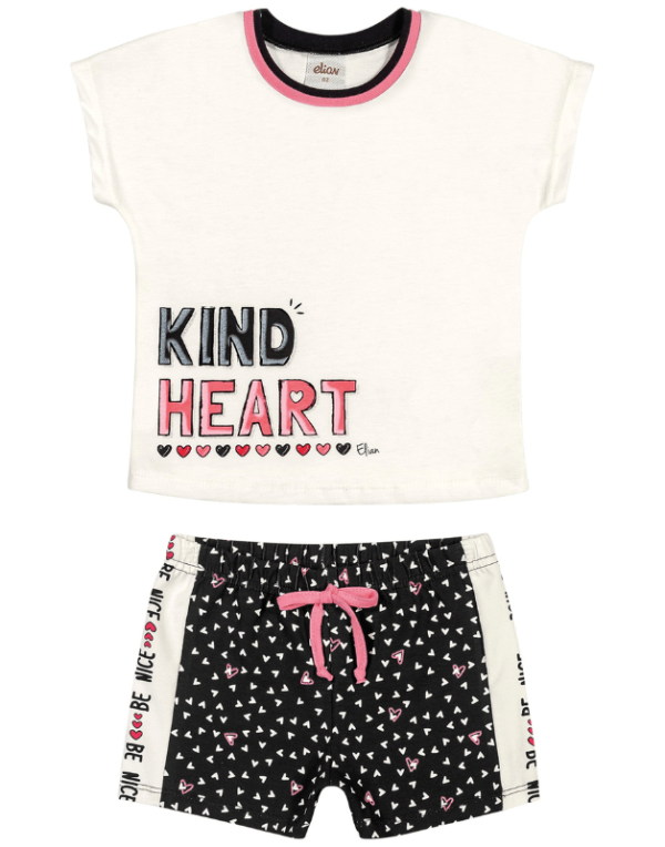 Conjunto Elian Infantil Menina Verão com Estampa Kind Heart 1/3 - 231647