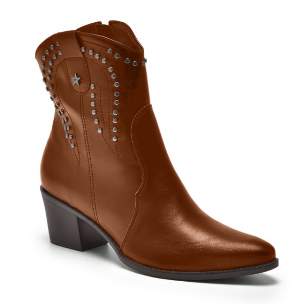 Bota Via Marte Country Cano Baixo Marrom