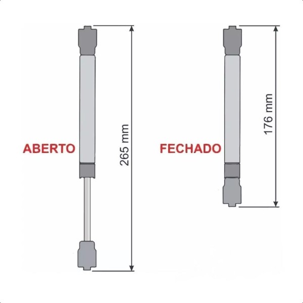Encontraproduto.com.br - Amortecedor Inverso Porta Armário Pistão Gás 80n Capaci 8kg