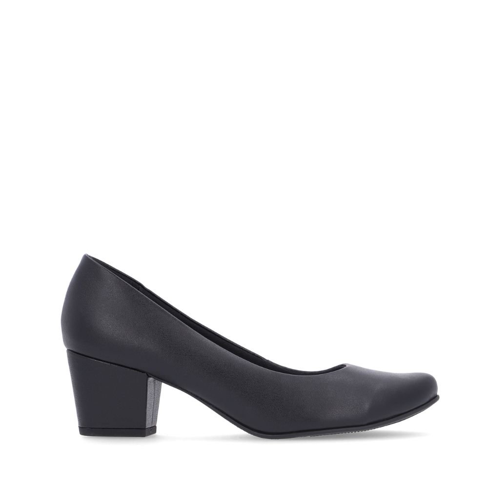 Sapato Scarpin Feminino N°35 Usaflex Salto Bloco Preto (MP)
