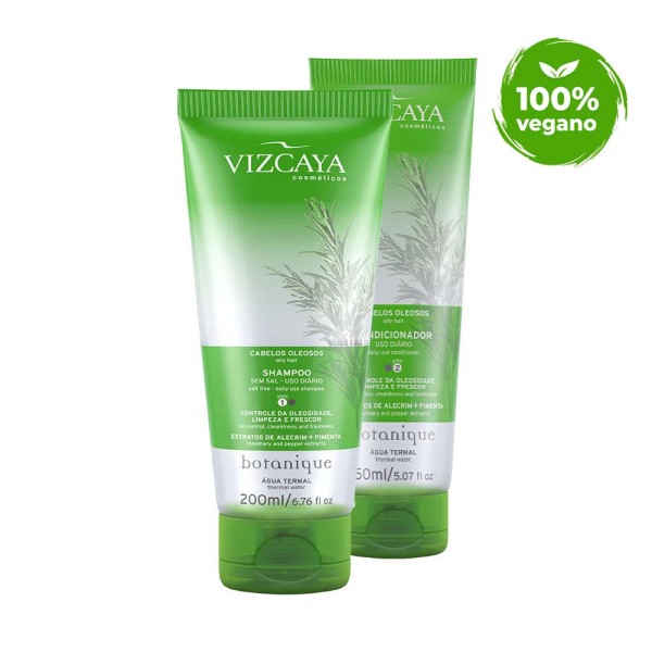 Encontraproduto.com.br - Kit Duo Shampoo 200ml + Condicionador 150ml Vegano Botanique Oleosos