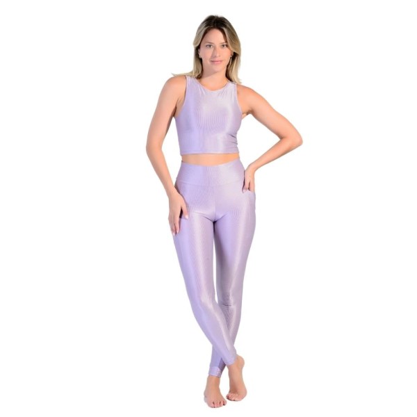 Legging com Bolso Fitness em Tecido Half Shine Wunder