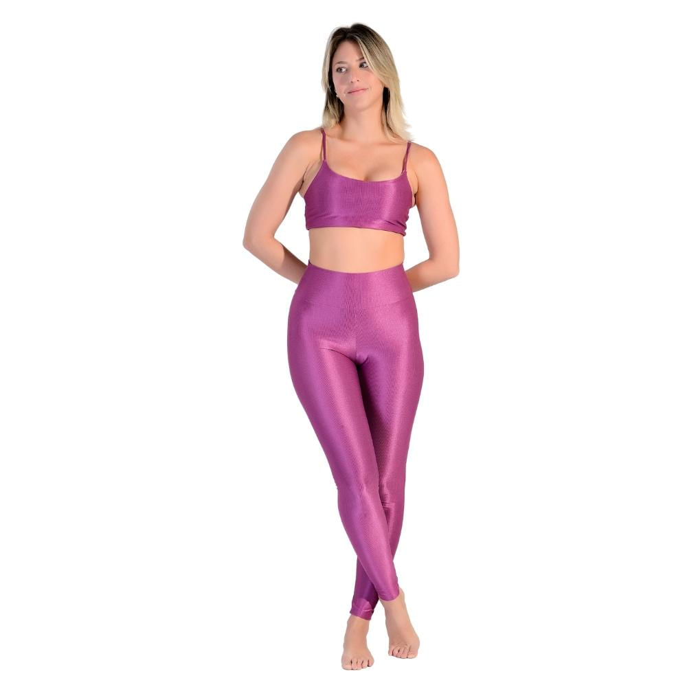 Conjunto Esportivo Legging básica + Top de Alça em Tecido Half Shine Wunder