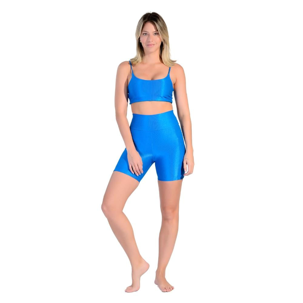 Conjunto Esportivo Shorts Básico + Top de Alça em Tecido Half Shine Wunder