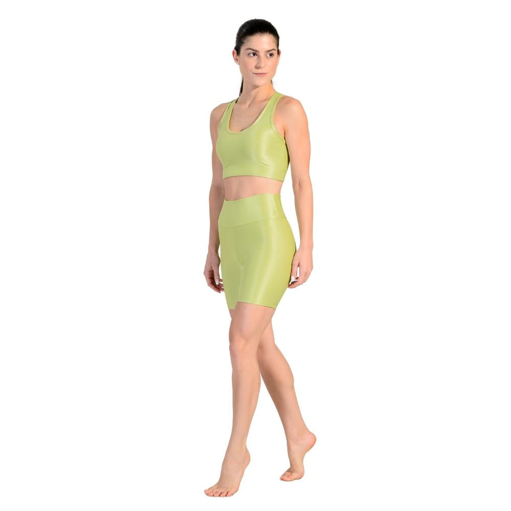 Conjunto Esportivo Shorts Básico + Top Nadador em Tecido Half Shine Wunder