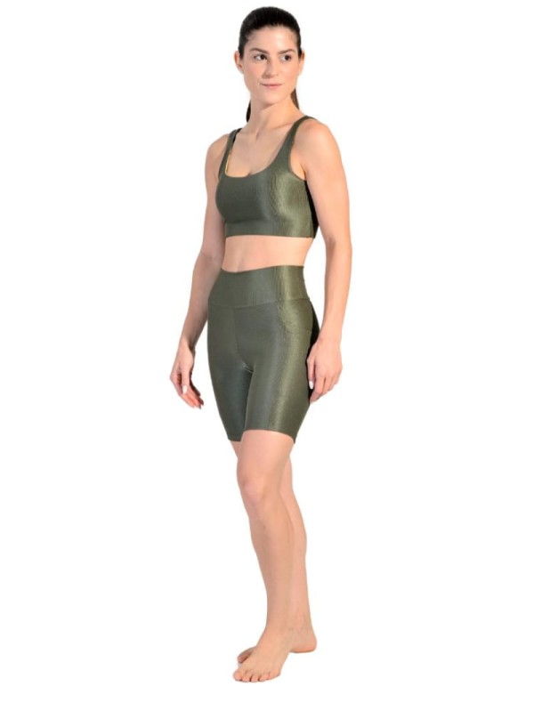 Conjunto Esportivo Shorts de Bolso + Top Nadador em Tecido Half Shine Wunder
