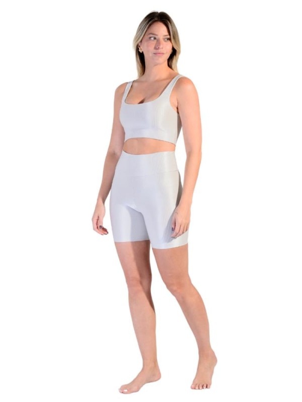 Encontraproduto.com.br - Conjunto Esportivo Shorts de Bolso + Top Nadador em Tecido Half Shine Wunder