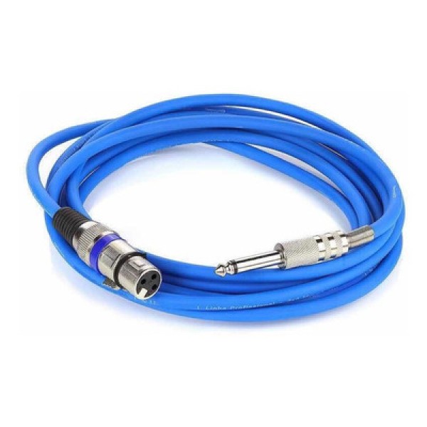 Encontraproduto.com.br - Cabo de Microfone XLR Femea Para P10 Mono - Azul - 40 Metros