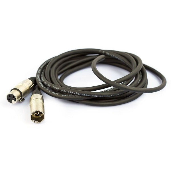 Encontraproduto.com.br - Cabo De Microfone Balanceado Xlr Macho Para Xlr Femea Santo Angelo - 5 Metros