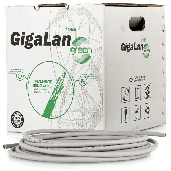 Encontraproduto.com.br - Cabo de Rede Furukawa Cat6 Cinza - 55 Metros