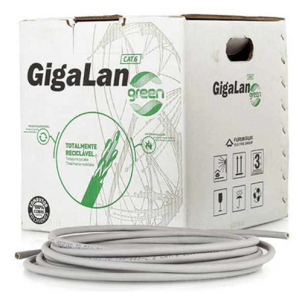 Encontraproduto.com.br - Cabo de Rede Furukawa Cat6 Cinza - 55 Metros