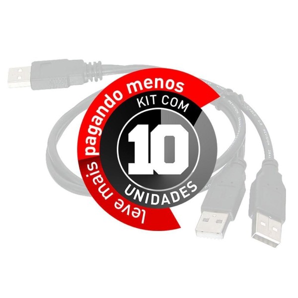 Encontraproduto.com.br - Cabo Usb Para Hd Externo - 1 Usb X 2 Usb - Kit Com 10