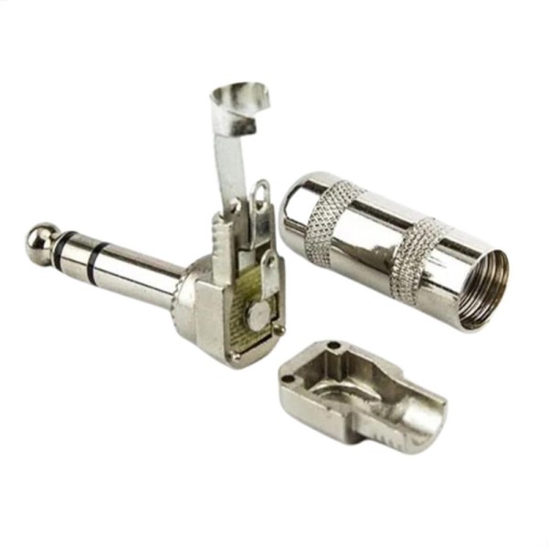 Encontraproduto.com.br - Plug Conector P10 90 Graus Estéreo