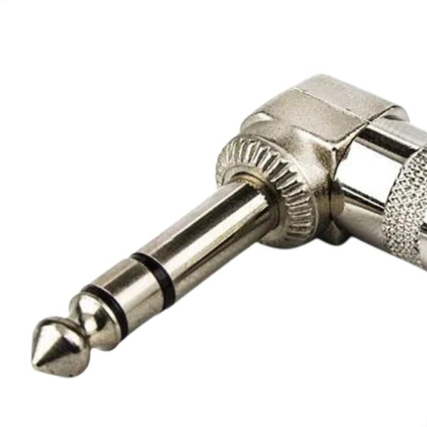 Encontraproduto.com.br - Plug Conector P10 90 Graus Estéreo