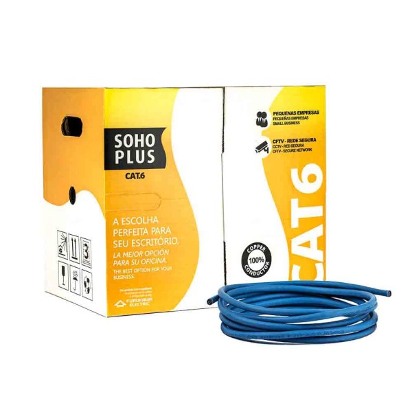 Cabo de Rede Cat6 Furukawa Sohoplus Azul - 40 Metros