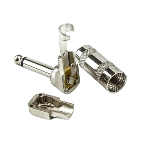 Encontraproduto.com.br - Plug Conector P10 90 Graus Mono - Kit Com 5