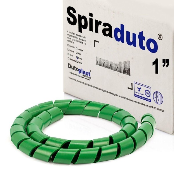 Organizador Fios E Cabos Spiraduto De 1 Verde - 2 Mt