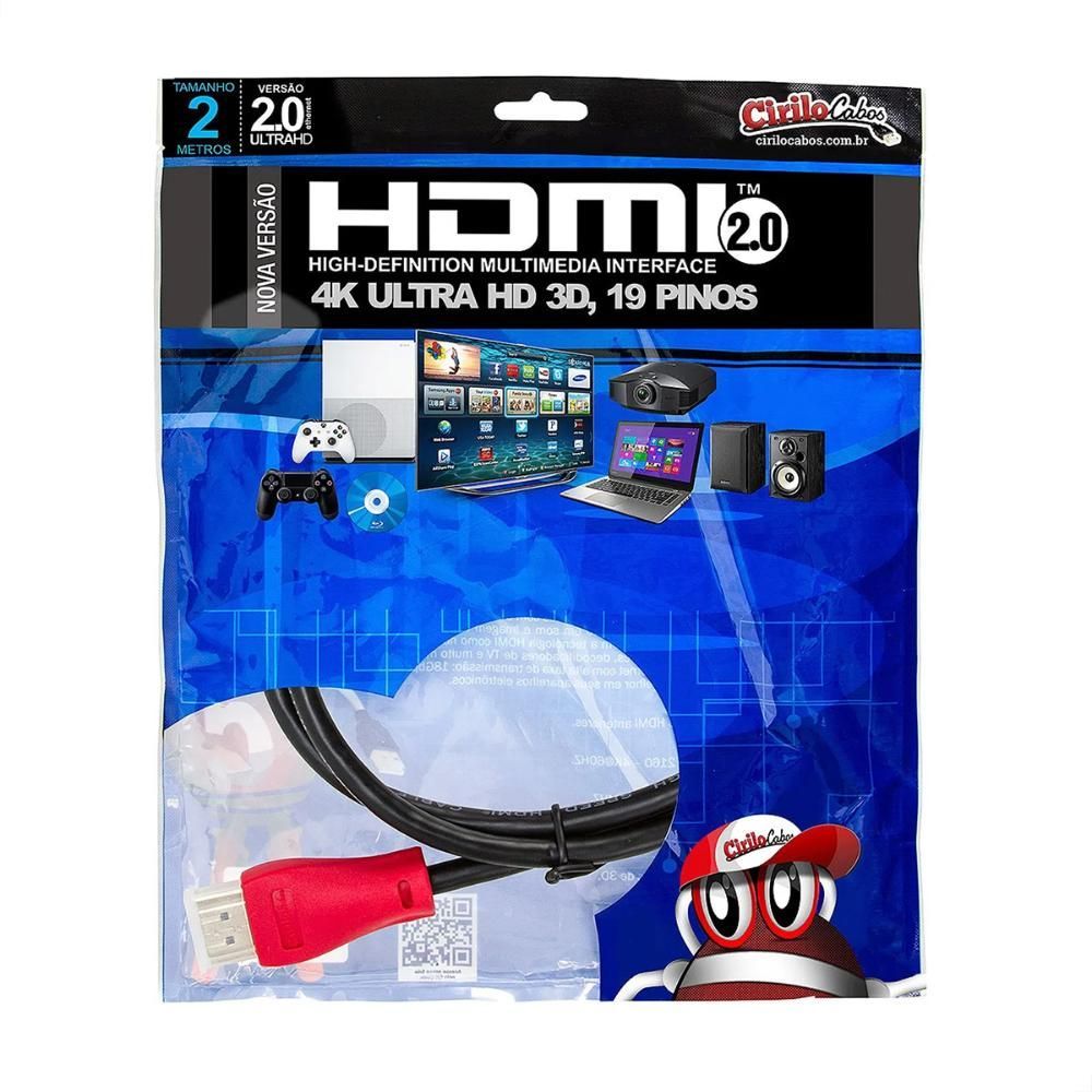 Encontraproduto.com.br - Cabos Hdmi 2.0 Hd 4K, Cirilo Cabos 3 Metros - Kit Com 10