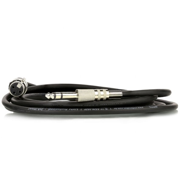 Encontraproduto.com.br - Cabo De Microfone Xlr Para P10 Estereo - Preto - 2 Metros