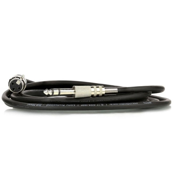Encontraproduto.com.br - Cabo De Microfone Xlr Para P10 Estereo - Preto - 2 Metros