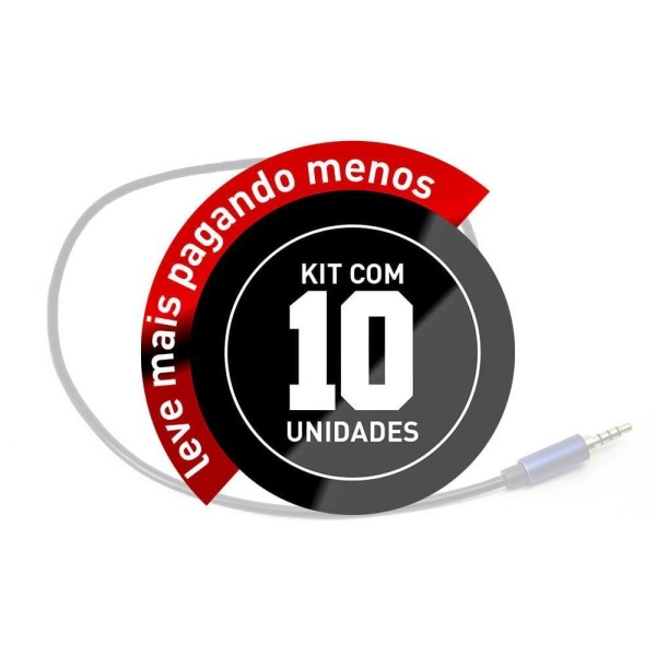 Encontraproduto.com.br - Extensão Fone Microfone P3 Prof. 2 Mt - Kit 10