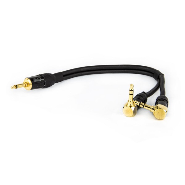Encontraproduto.com.br - Cabo Adaptador P2 Mono Para 2 P2 Estereo 90° Graus - 1,8 Metro