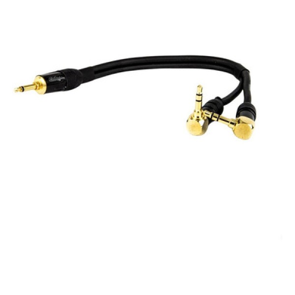 Encontraproduto.com.br - Cabo Adaptador P2 Mono Para 2 P2 Estereo 90° Graus - 1,8 Metro