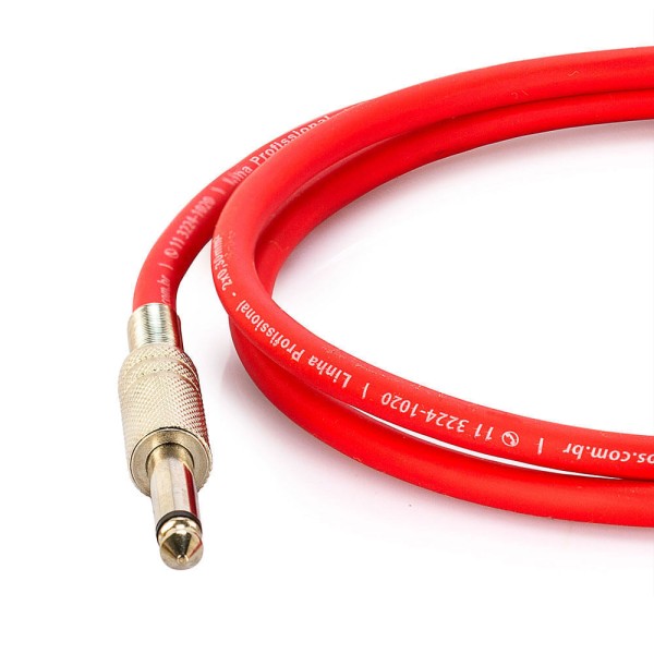 Encontraproduto.com.br - Cabo P10 para P10 Mono - Vermelho 2 Metros