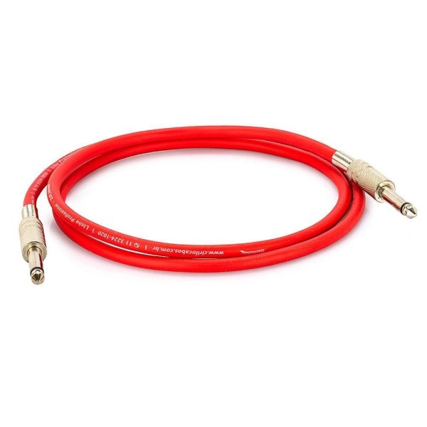 Encontraproduto.com.br - Cabo P10 para P10 Mono - Vermelho 2 Metros