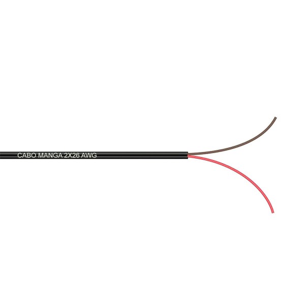 Encontraproduto.com.br - Cabo Manga 2X26 AWG - sem Blindagem Preto - 30 Metros