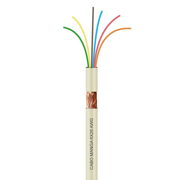 Cabo Manga 6x26 AWG - com Blindagem Bege - 40 Metros