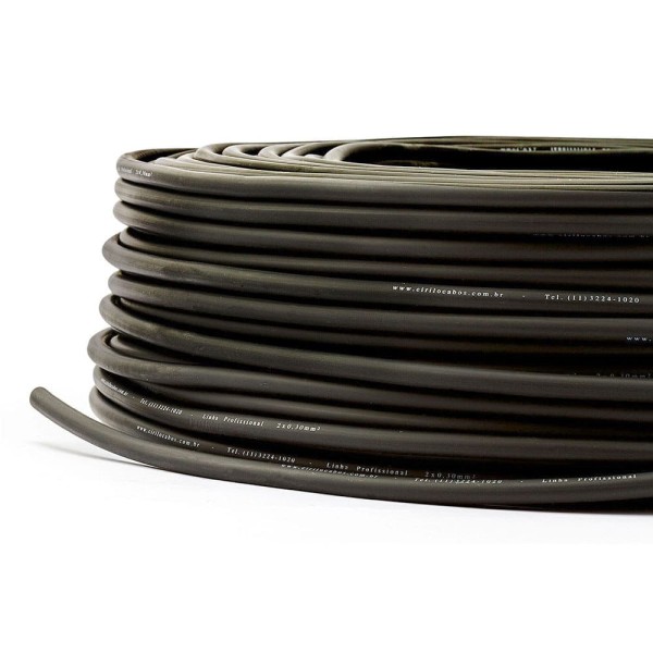Encontraproduto.com.br - Cabo de Microfone Profissional 2x0,30 Preto - 50 Metros
