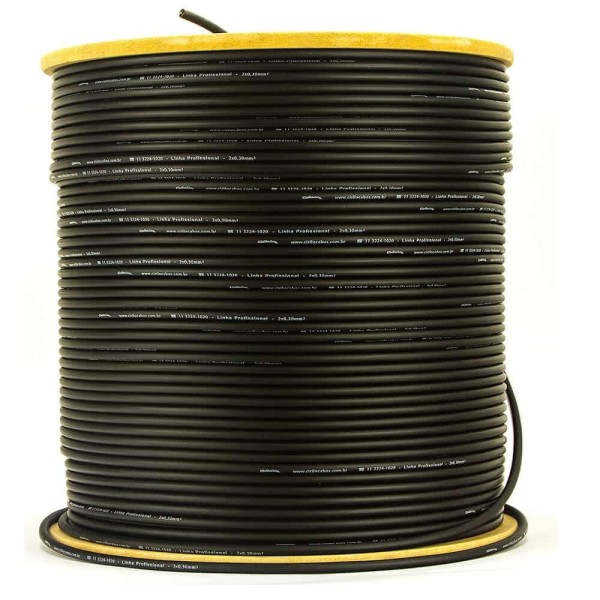 Encontraproduto.com.br - Cabo de Microfone Profissional 2x0,30 Preto - 2 Metros