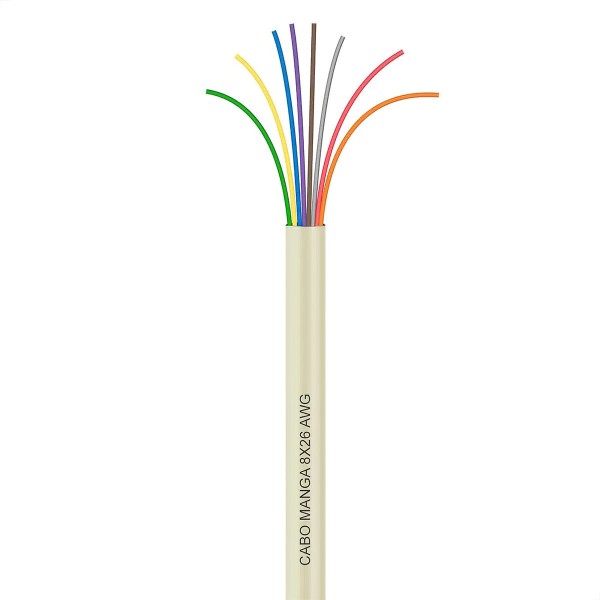 Cabo Manga 8x26 AWG - sem Blindagem Bege - 10 Metros