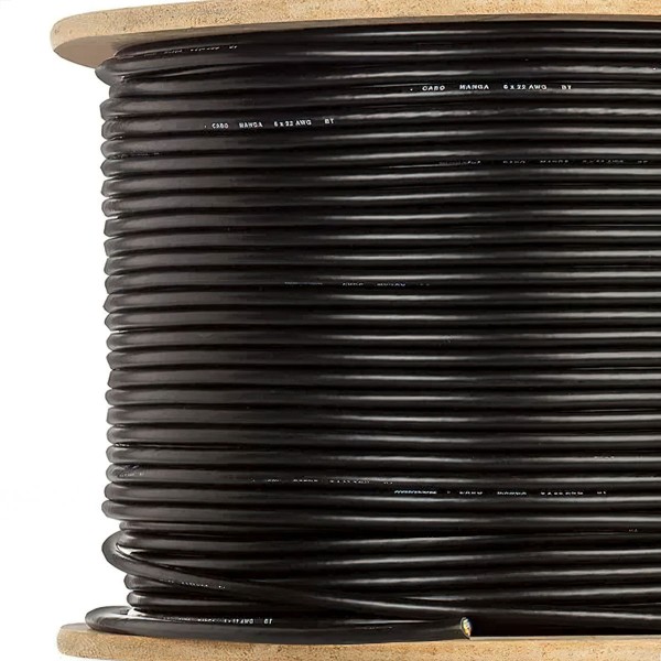 Encontraproduto.com.br - Cabo Manga 8x26 AWG - sem Blindagem Preto - 2 Metros