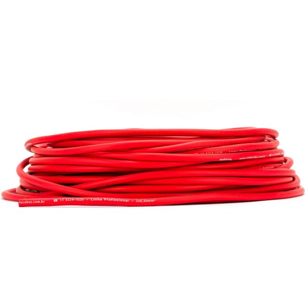 Encontraproduto.com.br - Cabo de Guitarra Blindagem Espiral 0.30 - Vermelho10 Metros