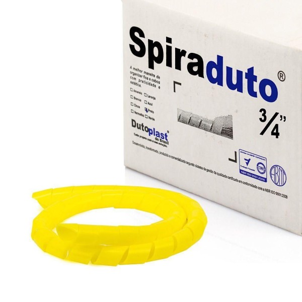Encontraproduto.com.br - Organizador Fios E Cabos Spiraduto 3/4 Amarelo - 50 Metros