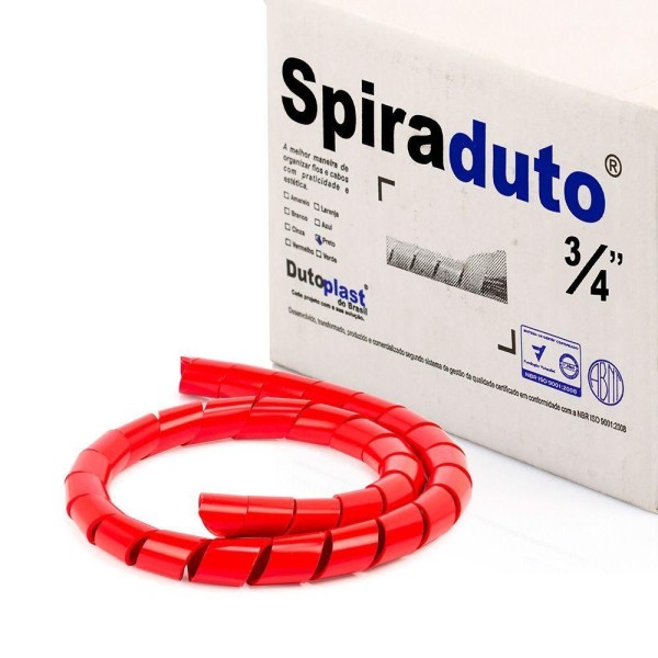 Encontraproduto.com.br - Organizador Fios E Cabos Spiraduto 3/4 Vermelho - 20 Metros