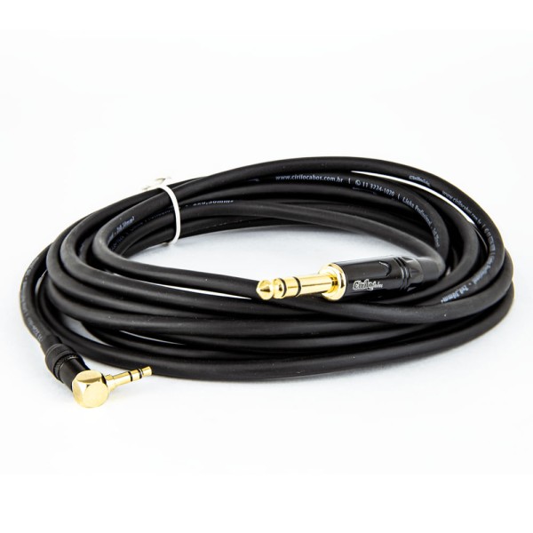 Encontraproduto.com.br - Cabo Adaptador P2 Estereo 90° Para P10 Estereo - 50 cm