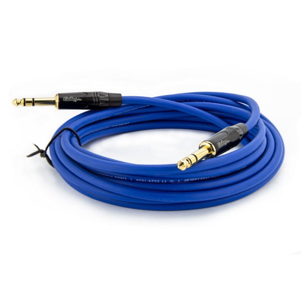 Encontraproduto.com.br - Cabo P10 para P10 Estereo Profissional - Azul 5 Metros