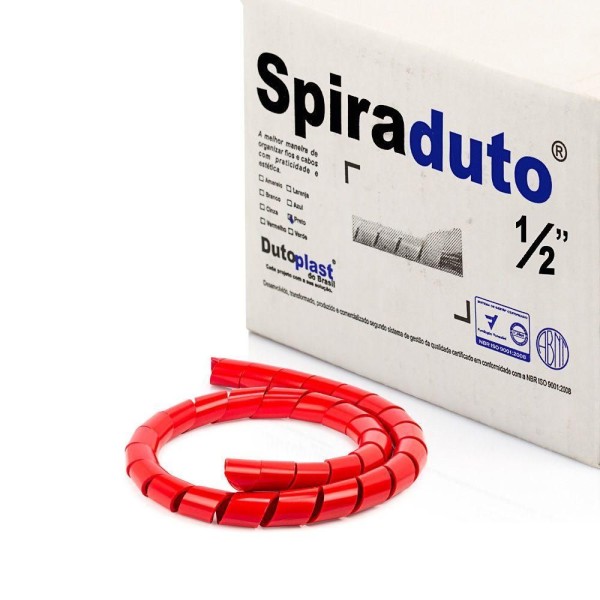 Encontraproduto.com.br - Organizador Fios E Cabos Spiraduto 1/2 Vermelho - 15 Metros