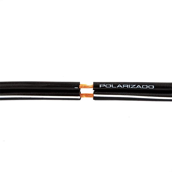 Encontraproduto.com.br - Cabo Polarizado Externo Para Áudio 2x0.20 - Preto 5 Metros