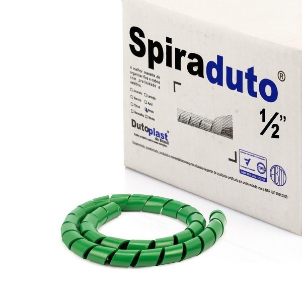 Encontraproduto.com.br - Organizador Fios E Cabos Spiraduto 1/2 Verde - 15 Mt
