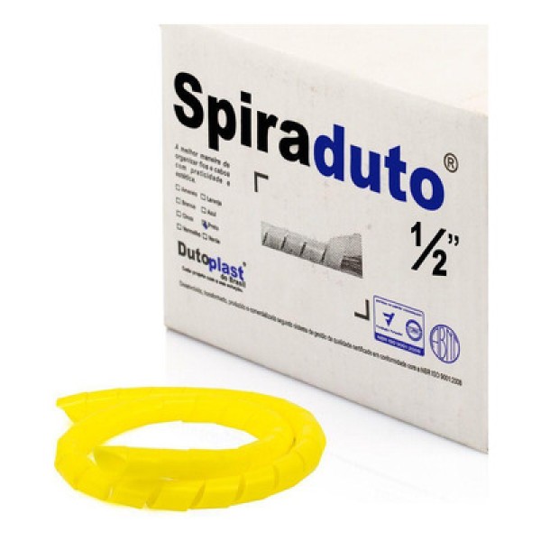 Encontraproduto.com.br - Organizador Fios E Cabos Spiraduto 1/2 Amarelo - 20 Metros